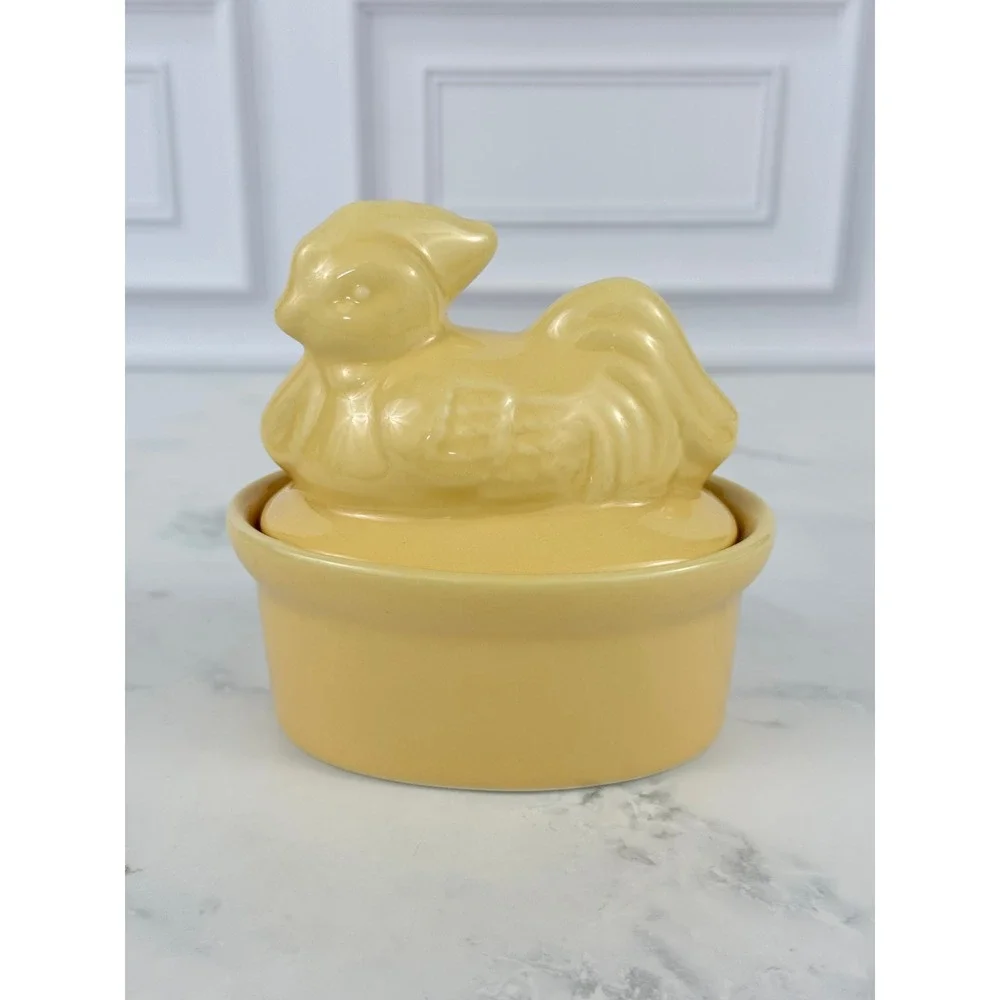 VTG BIA Yellow Hen Chicken Ramekin 